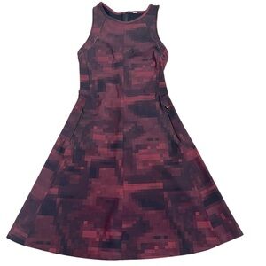 Lululemon & Go Til Dawn Dress Mini Domo Pixel Berry Rumble Black Size 4 UPF 50